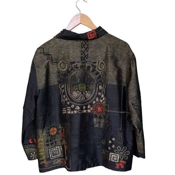 Chico's Embellished Beaded Silk Lightweight Jacket Sz XL or 16 - Picture 2 of 7